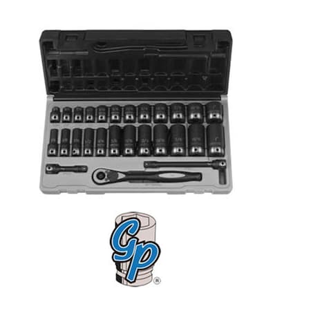 Light House Beauty 3/8" Drive 6 Point 27 Pieces Fract. Standard and Deeo Duo Socket Set LI2956645